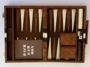 Early 80’s Leather Case BACKGAMMON Unused Complete Set Excellent Condition