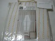 NEW Victoria Classics Anders Window Panels Set 5 PC Ivory and Gold 55x84 NIP