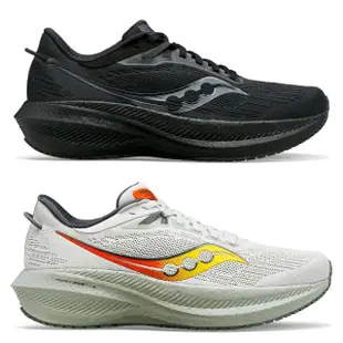 【SAUCONY 索康尼】TRIUMPH 21 男款 一般楦 慢跑鞋(S20881-12-111 黑 霧白灰綠 PWRRUN+ 緩衝 避震 10MM)