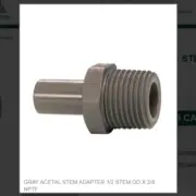 GRAY ACETAL STEM ADAPTER 1/2 STEM OD X 3/8 NPTF # PI051623S