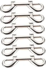DINHEAROM 6Pcs Zinc Alloy Snap Hooks for Pet Leashes Durable Wear Resistant Traction Rope Clips Easy to Use Pet Collar Hooks for Dogs and Accessories Silver