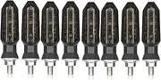 LED Indicator Blinkers Amber Lamp Accessories Moto Indicator LED Turn Signal Lights MI&NI Flashing Light For Ho&nd&a CBR500R CBR650F CB500X CRF250L MSX125 12V(8x Smoke Shell)