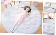 Round Rug 4Ft,Fluffy Rugs for Bedroom,Fuzzy Cute Circle Rug for 4x4 Feet White