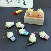 在飛比找松果購物優惠-創意仿真爆米花趣味卡通食玩耳環可愛造型多種款式選擇 (8.4