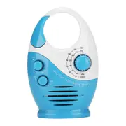 Waterproof Shower Radio, AM/FM Radio with Adjustable Volume Speakers, Portable Speakers with Hook H Blue