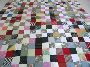 Machine sewing handmade cotton patchwork size 54" x 54"quilt top