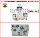 Sujata Dynamix, Blender Grinder, 900 Watts, 3 Pots (White)