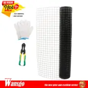 Black Chicken Rabbit Mesh 48"x50' Vinyl Coated Welded Wire With Pliers And Glove
