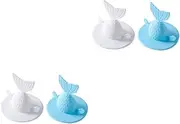 Cabilock Sets Bathroom Sink Drain Plug Anti-Slip Fishtail Design Kitchen Floor Drain Cover Washable Size