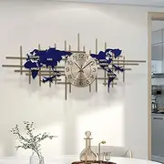 3D Large Wall Clock, World Map Wall Clock Battery Operated, Silent Non Ticking Clocks Digital Hanging Clock for, 37 Inch Modern Wall Clocks