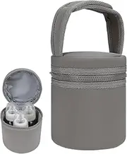 Générique Breastmilk Cooler Bag, Milk Bottles Bag, Breast Milk Chiller, Detachable Strap Bags, Insulated Milk Bottles Bag for 2 Large 8oz Bottles with Convenient Cooling and Portability, Dark Gray, Se