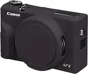 Elonbo for Canon PowerShot G7 X Mark III Digital Camera Silicone Case, G7 X Mark iii Camera Soft Rubber Protective Case, G7 X Mark 3 Soft Skin with Detachable Lens Cover, Black