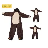 在飛比找蝦皮商城精選優惠-防水棕熊人形睡袋可愛時尚戶外野營睡袋-5°C-0°C 保暖滌