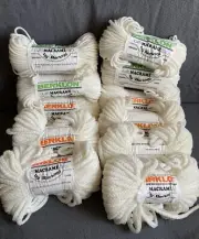 Lot Of 11 White Berkley Berklon Macrame Braided Cord 50 Yards 4 Medium 7 XLarge