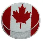 Hockey Puck Canadian Patch Embroidery Iron on Sew on Patch For Clothes 7x6.5cm