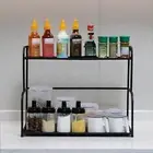 2 Layer Spice Rack Countertop Shelf Organizer for Living Room Cupboard Table