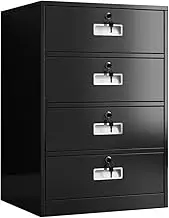Metal Vertical File Cabinet with Lock, Secure 4 Drawer Storage Solution for Home Office