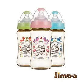 Simba小獅王辛巴桃樂絲PPSU寬口雙凹中奶瓶270ml (S61621蜂鳥藍)390元