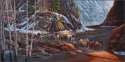 Horse Tile Backsplash Ceramic Mural Kendrick Aspen Landscape Art POV-LKA018