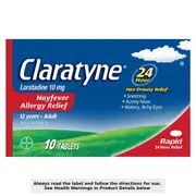 Claratyne Hayfever Allergy Relief Antihistamine Tablets 10 Pack
