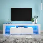 TV Cabinet Entertainment Unit Stand LED Gloss Furniture 160cm