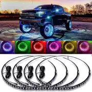 4PCS 15.5'' RGB LED Wheel Ring Light Rim Light Bluetooth APP For Chevrolet Tahoe (for: Chevrolet)