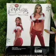 Sexy Christmas Santa Helper Ms.Claus Red Velvet Top & Pants Retro Costume S/M