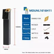 MDUNL1616H11 93° CNC Lathe Tools Carbide Turning Tool Holder for DNMG1104 Insert