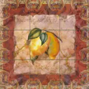 12 x 12 Art Lemons Mural Tumbled Marble Backsplash Bath Tile #26