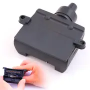 7 Pin Flat Female Trailer Light Plug Connector Socket Caravan Car Truck Adaptor - Black