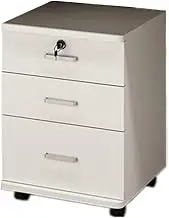 File Cabinet Drawer Units Mobile Filing Cabinet Storage Units with Wheel Storage for Home Office(White)