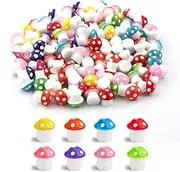 Cute Tiny Mushrooms Mini Resin Mushrooms,80Pcs Fairy Garden Miniatures Mushrooms,Miniature Garden Mushroom Mini Figurine Fairy Garden Resin Mushroom Ornament Slime Charm Mushroom Decor Model