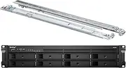 Synology RackStation RS1221+ Rack Mount NAS Server Bundle with Rail Kit, Ryzen CPU, 32GB Memory, 32TB HDD, Synology DSM Operating System, iSCSI Target Ready