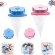 Indigopetco Pet Hair Remover Laundry, Indigopetco Hair Remover Laundry, Laundry Pet Hair Catcher,Reusable Lint Catcher for Washing Machine,Pet Fur Remover Laundry (2PCS+pink+blue)