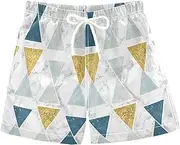 [RPLIFE] Swimming Clothes for Boys, Anti-Chafe Swim Trunks Boys 2 T, Geometric Triangles Marble
