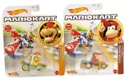 BOWSER & DIDDY KONG Hot Wheels Mario Kart Die-Cast Race Karts Cars