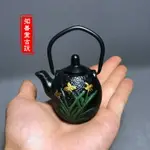 仿古鑄鐵小茶壺擺件 迷你茶道小茶寵小巧鐵壺精致小禮品 茶寵擺件