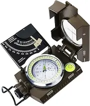 Posinly Multifunctional Military Compass with Inclinometer, Sighting, Optic, Resistant & Waterproof Compass, Essential for Hiking, Camping, Scouting