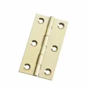 Zenith 75 x 40 x 1.3mm Brass Fixed Pin Butt Hinge - 2 Pack