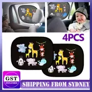 4X Animal Universal Car Side Window Sun Shade Visor UV Protector For Baby Kid AU