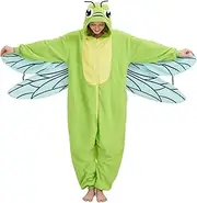 [AMAMHAHAVA] Dragonfly Onesie Pajamas for Adults, Animal Halloween Costume Cosplay One-Piece Sleepwear Homewear