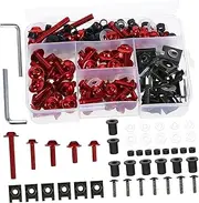 Gatuida 1 Set Motorcycle Screw Set Accessories for Fairing Screws Motorcycle Screws Motorcycle Windscreens Blanking Cover Windshield Screws for Motorcycle Windscreen Screws Aluminum Red