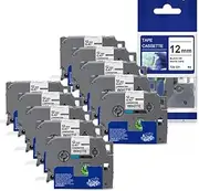 [10 Pack] Tavice Tape Compatible for Brother TZe-231 TZ-231 12mm Black/White Touch Label Maker