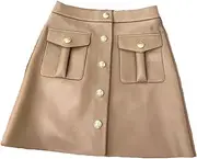 [Haitpant] Women Genuine Leather Skirts Korean Fashion A Line Mini Sexy Skirt