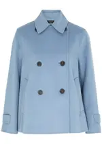 Max Mara Weekend Usuale Double-breasted Wool-blend Coat - Light Blue - 8 (UK8 / S) 8 (UK8 / S)