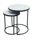 Round Black Center Nesting Marble Style Table For Living Room Diwali Decorate