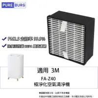 在飛比找momo購物網優惠-【PUREBURG】適用3M FA-Z40極淨化空氣清淨機替