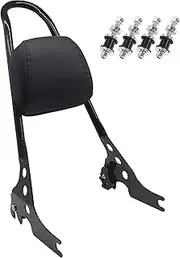 YHMOTO Detachables Sissy Bar Cushion Passenger Backrest W/Pad and Docking Hardware Kits Fit for Harley Sportster XL1200 883 2004-2022 (Black)