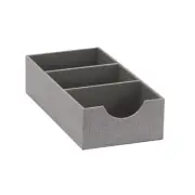 Grey 727-1 Deep 3 Section Drawer Organizer Box for Storage | 12 in x 6.13 in ...