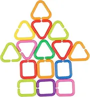 CHICAMPERA 75pcs Geometric Linking Chains Engaging Boy Girl Cognitive Toys for Stroller Play Montessori Learning Sensory Development and Fine Motor Skills Random Style